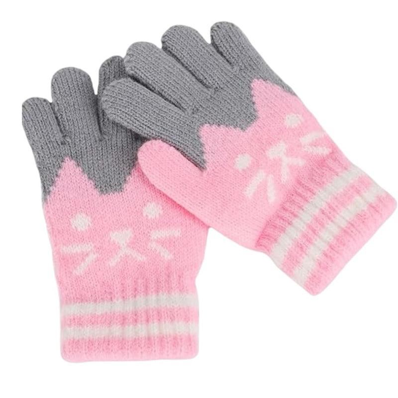 Onikart Cozy Cat Themed Stretchable Winter Knit Gloves