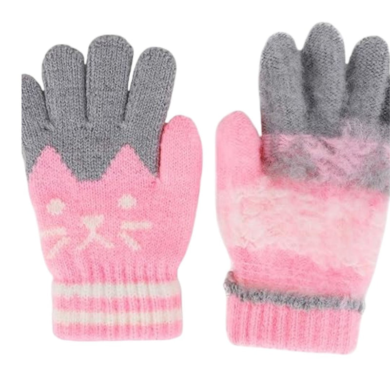 Onikart Cozy Cat Themed Stretchable Winter Knit Gloves