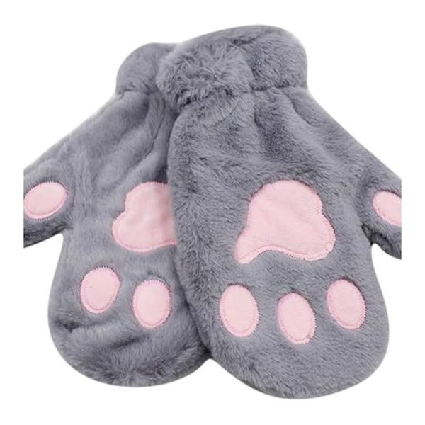 Onikart Cozy and Ultra Soft Plush Cat Paw Mittens