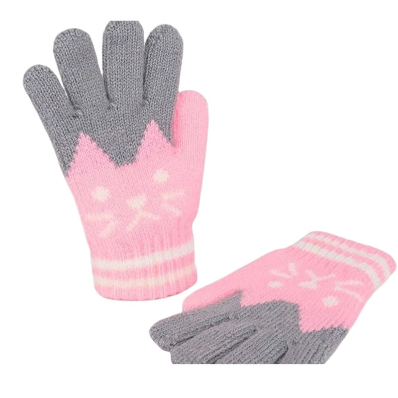 Onikart Cozy Cat Themed Stretchable Winter Knit Gloves