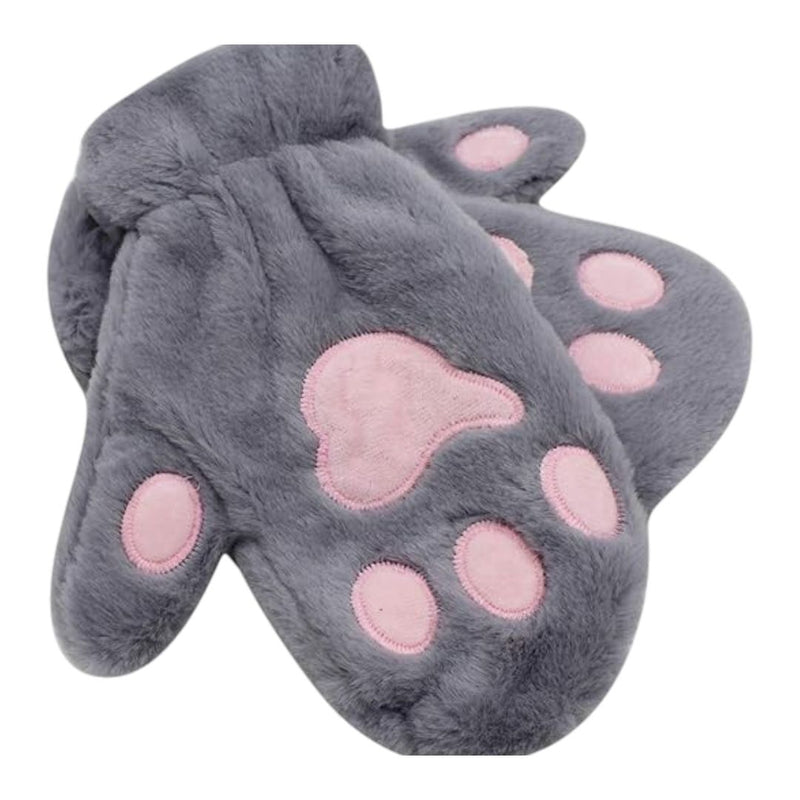 Onikart Cozy and Ultra Soft Plush Cat Paw Mittens